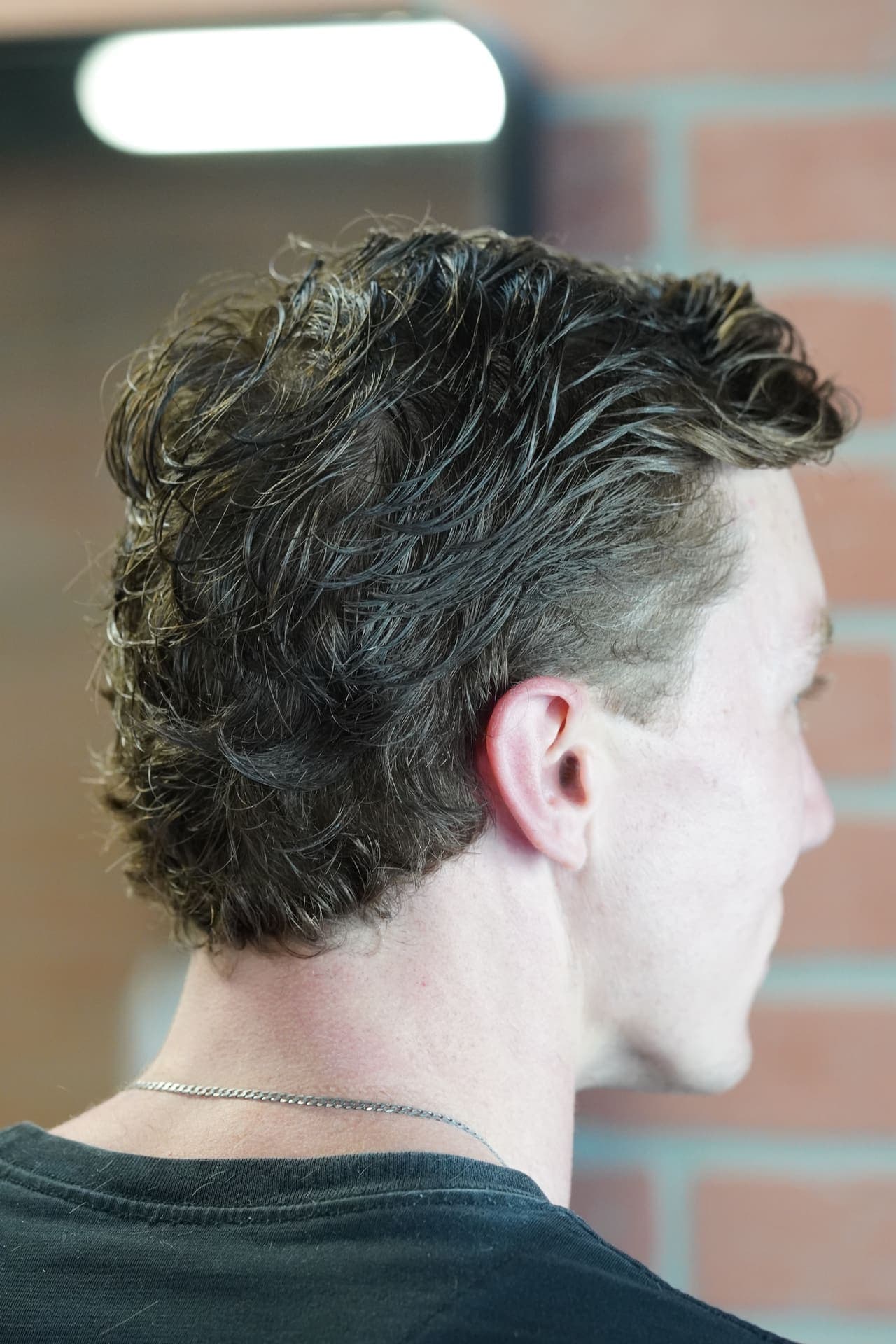 Curly hair detail work from behind